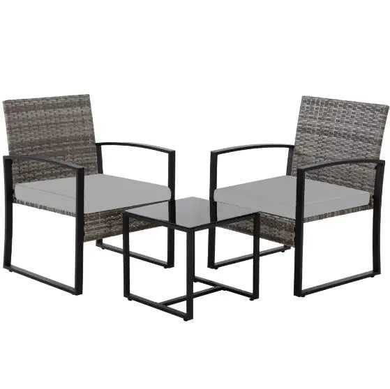Rattan outdoor furniture set - 3 Piece Outdoor PE Rattan Furniture Set