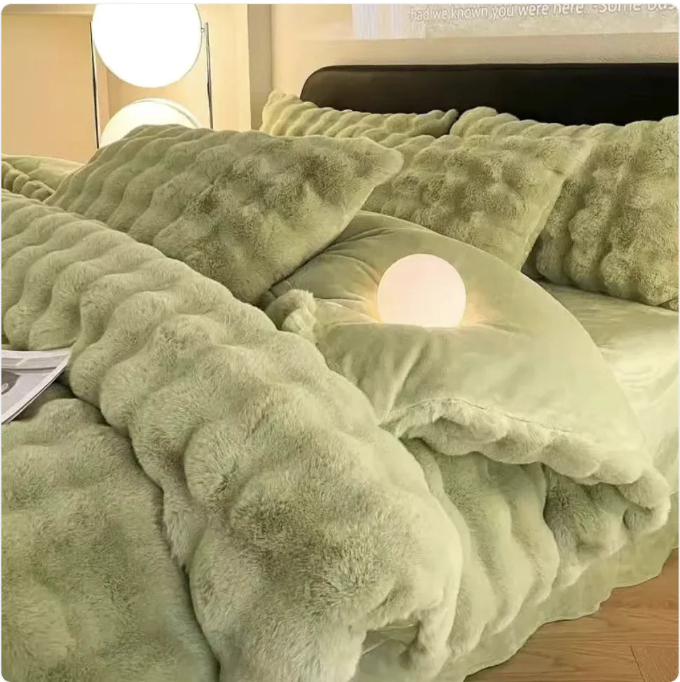 Fleece Bedding Set - Plush Thermal Coral Bedding Set