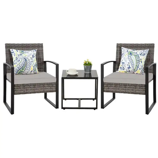 Rattan outdoor furniture set - 3 Piece 