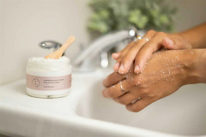 Lavender Body Scrub with CBD, Natural Body Salt Scrub