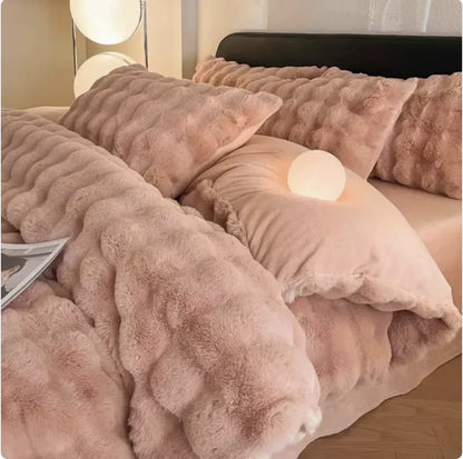 Fleece Bedding Set - Plush Thermal Coral Bedding Set