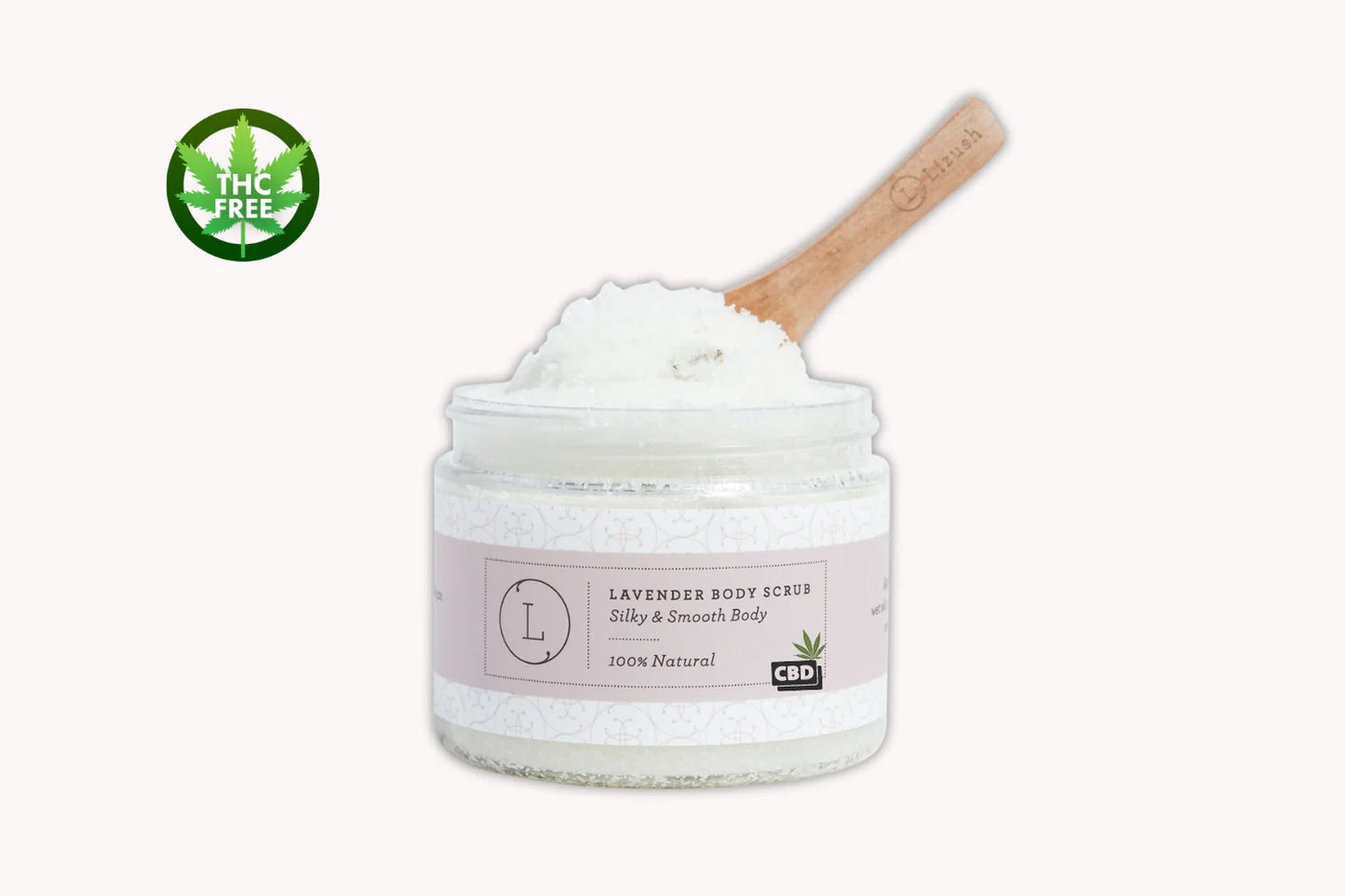 Lavender Body Scrub with CBD, Natural Body Salt Scrub