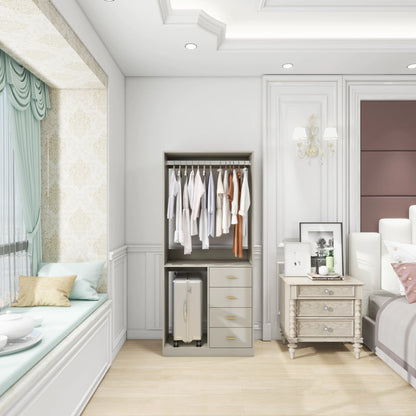 Walk-in closet organizer system - with 4 Drawers Closet Kit