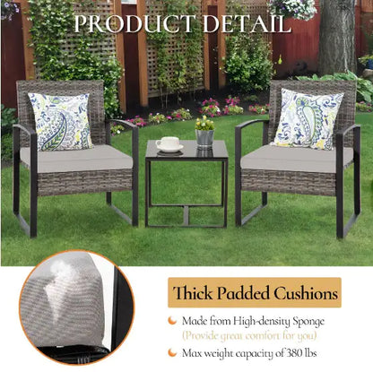 Rattan outdoor furniture set - 3 Piece 
