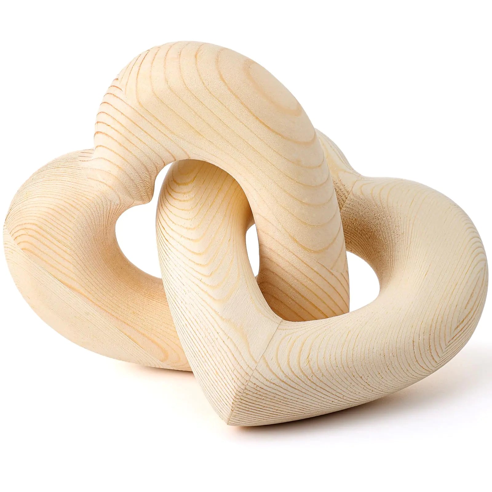 Wooden hearts decor featuring interlocking heart design, perfect for adding charm to any living space.