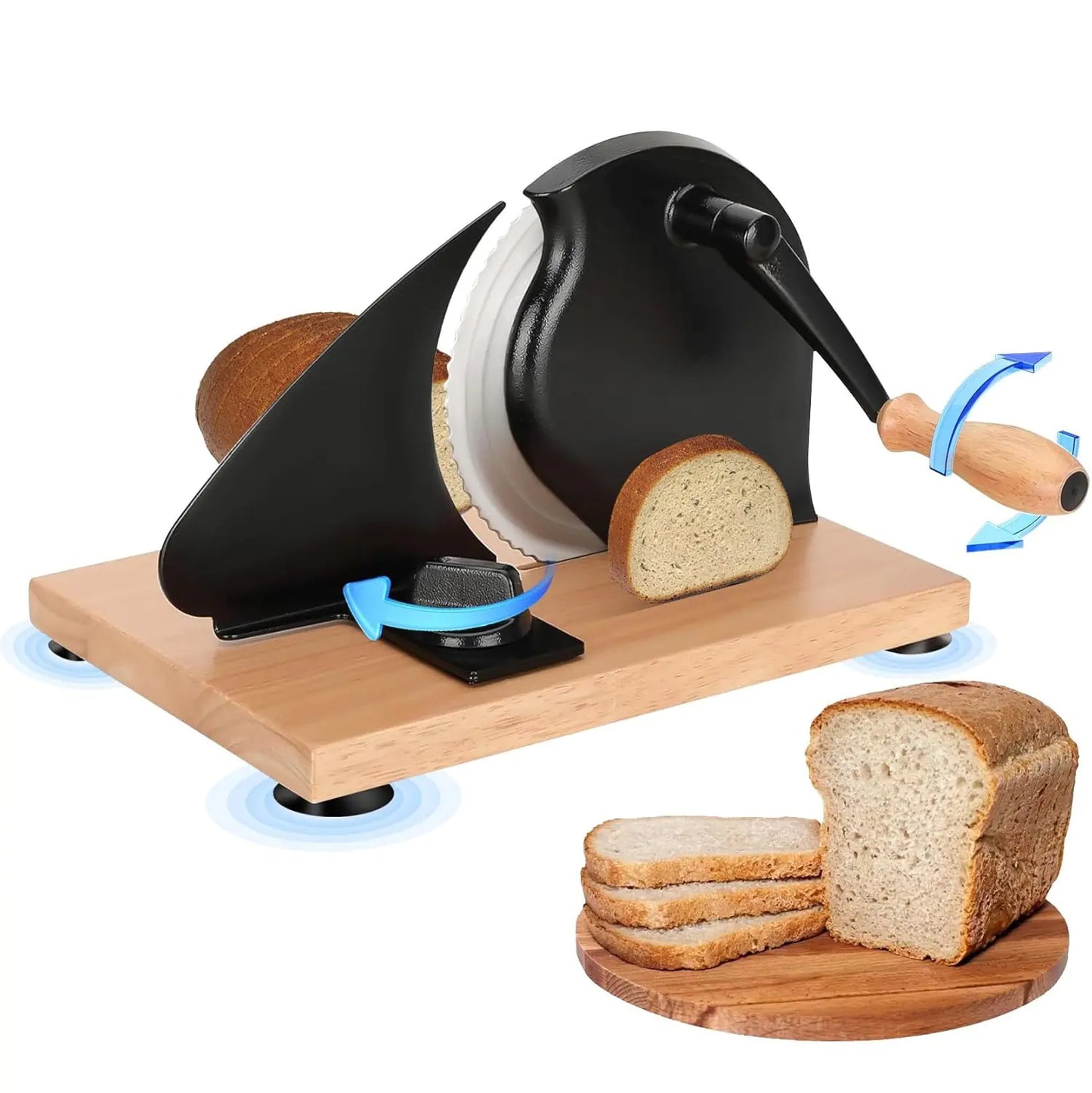 Handmade carbon steel bread maker for baking fresh bread at home, featuring adjustable thickness and sleek design.