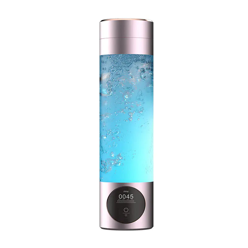 Hydrogen Water Cup showcasing bubbles and LED display for hydrogen-rich hydration, factory direct for exhibitions