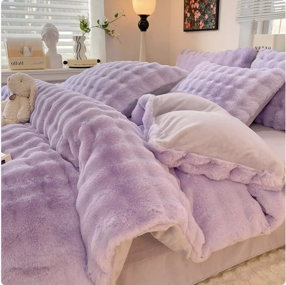 Fleece Bedding Set - Plush Thermal Coral Bedding Set