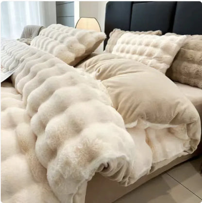 Fleece Bedding Set - Plush Thermal Coral Bedding Set