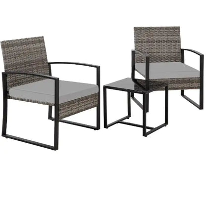 Rattan outdoor furniture set - 3 Piece 
