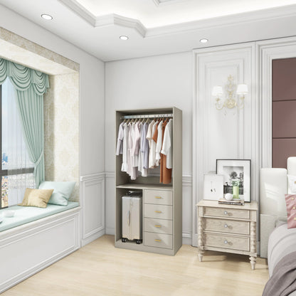 Walk-in closet organizer system - with 4 Drawers Closet Kit