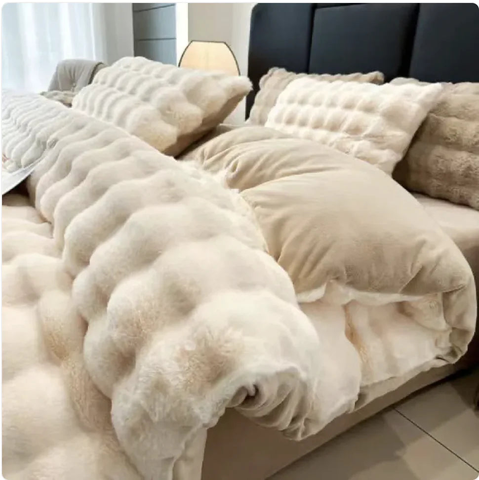 Fleece Bedding Set - Plush Thermal Coral Bedding Set