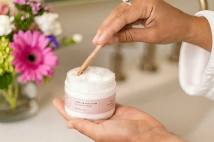 Lavender Body Scrub with CBD, Natural Body Salt Scrub