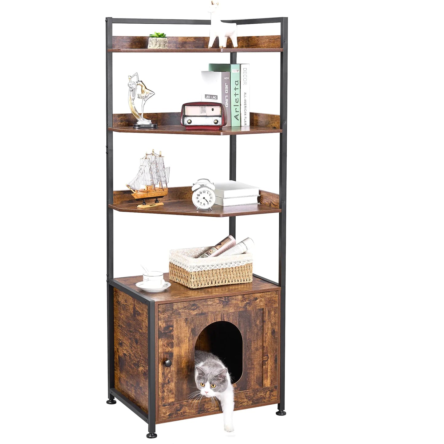 BEWISHOME Cat Litter Box Enclosure 